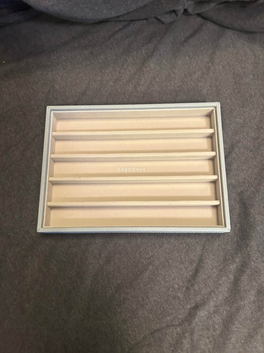 Stackers Jewelry Tray in Light Blue with Beige Interior